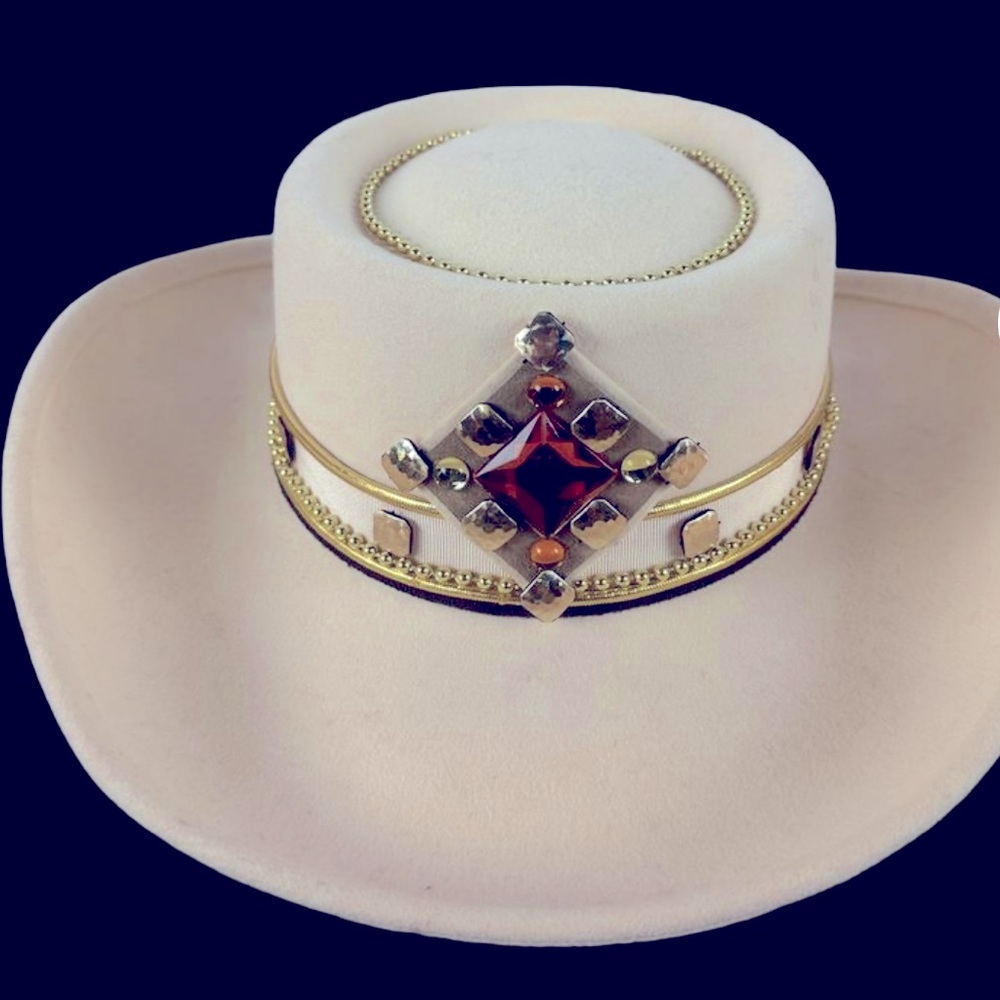 White Cowboy Hat - 100% Wool